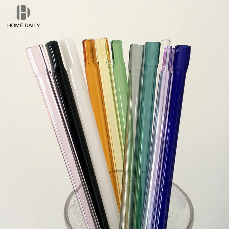 Curved Straw Tea Coffee Juice Reusable Glass Drinking Straws