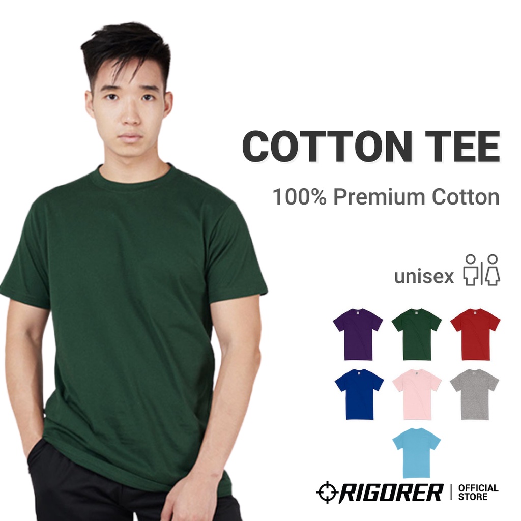 [BEST QUALITY] Rigorer Crew Neck Cotton T-Shirt [SS001]-2 (Casual Wear Unisex Short Sleeve Men Sports Plain Crewneck)