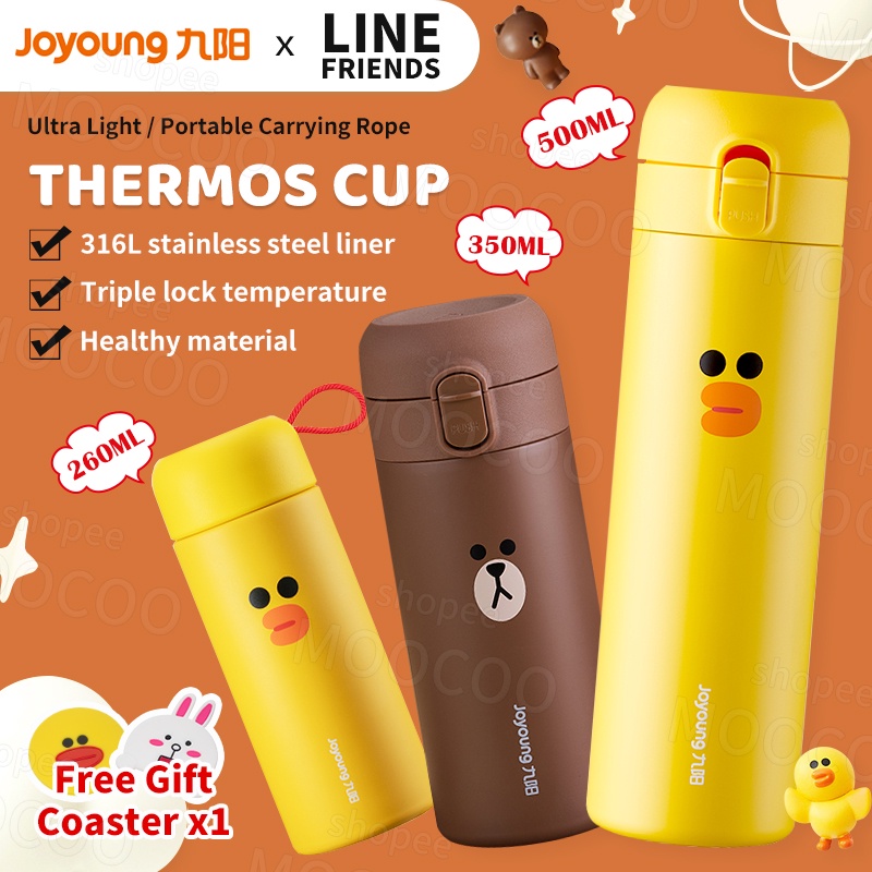 Line Friends Lightweight Thermos Cup Co branded Joyoung 316L