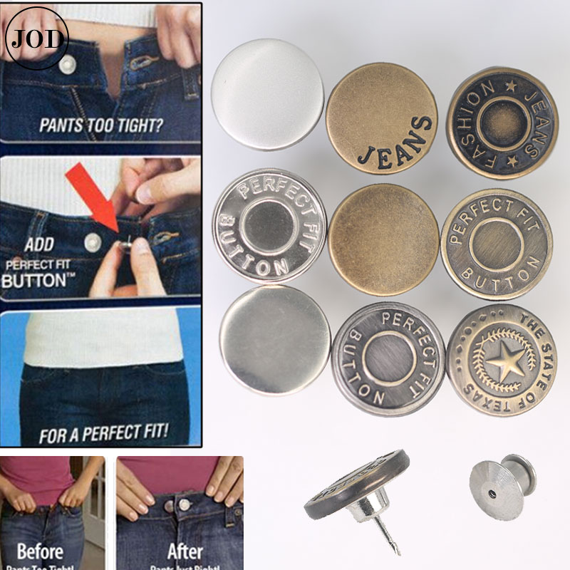 5Pcs Snap Fastener Metal Buttons for Clothing Jeans Perfect Fit Adjust  Button self Increase Reduce Waist