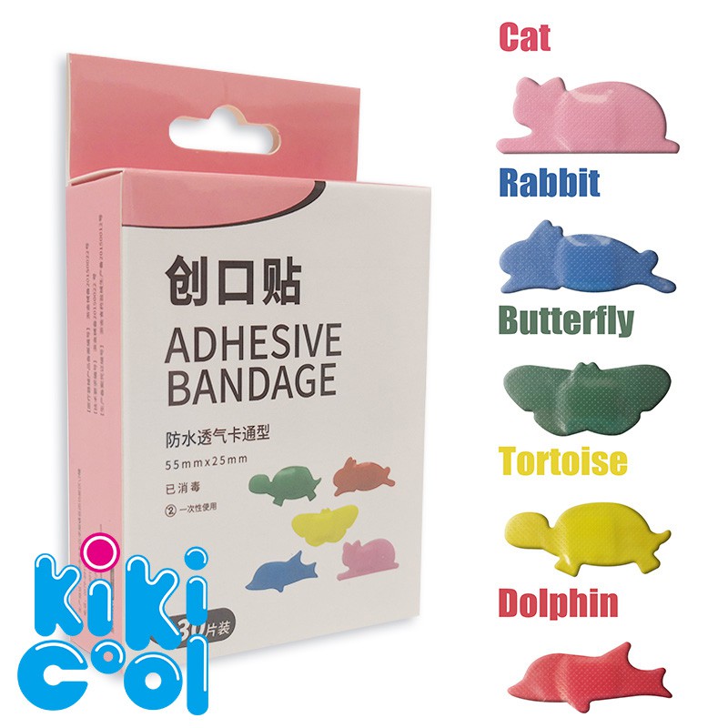 30PCS Band-Aid Set Washproof Plasters Animal Band-Aid Breathable ...