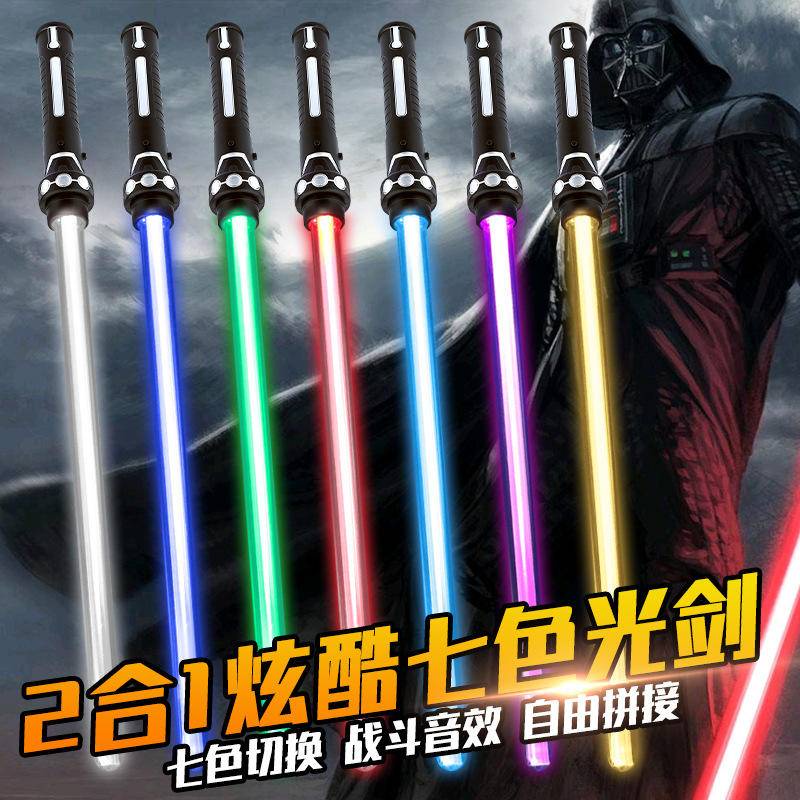 2 Pcs Light Saber,  Non Extendable Laser Sword, LED Light Sword Set with Motion Sensitive FX Sound Sword for Kids Adults