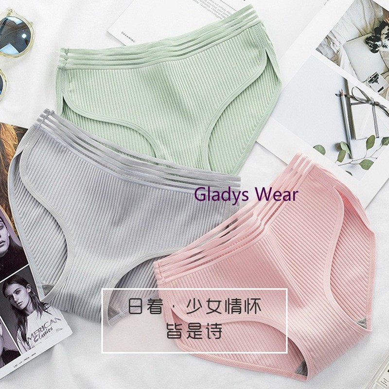 【New】Buy 5 Free 1 Comfy & Soft Women Clothing Girl Medium Low Waist Panties