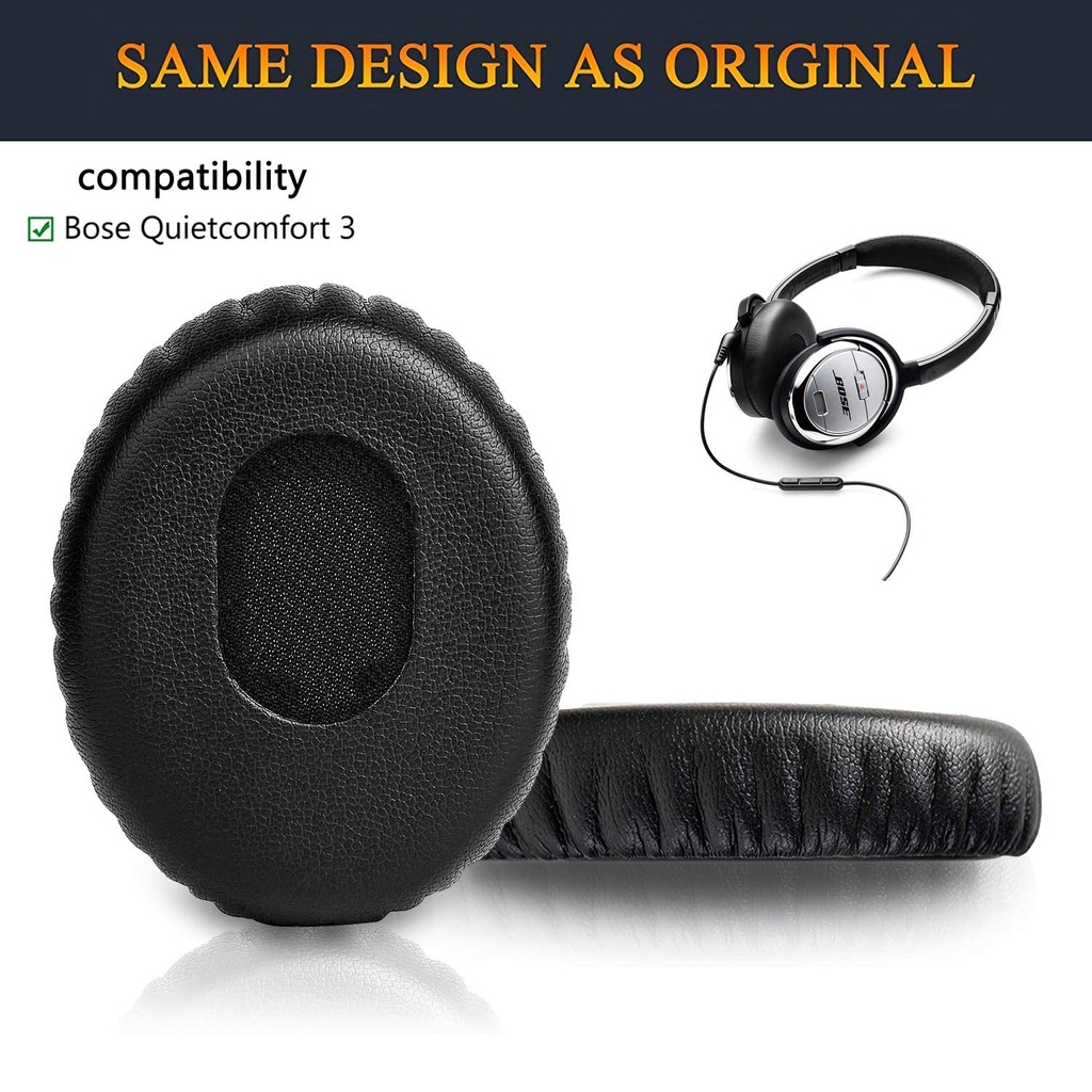 AE2 SoundLink Replacement Ear Pads For Bose QuietComfort 3 (QC3) On-Ear Headphones Bose Quietcomfort Replacement Ear Cushions