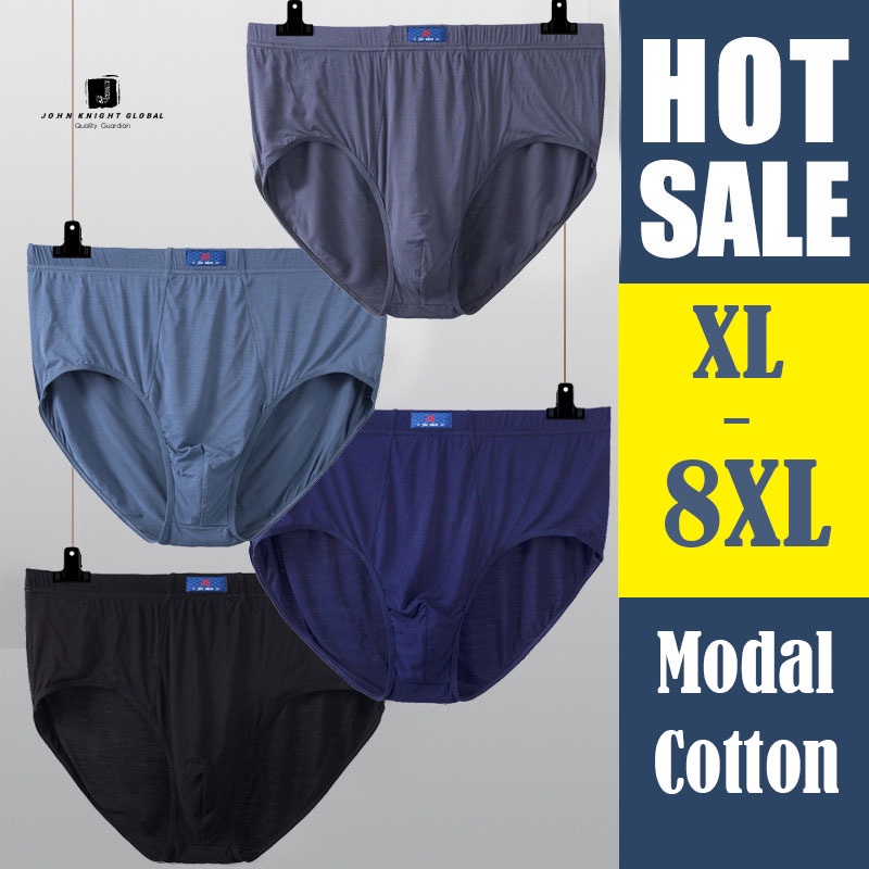 JKG 8XL High Waist Cotton Briefs Men Modal Panties Plus Size Underwear