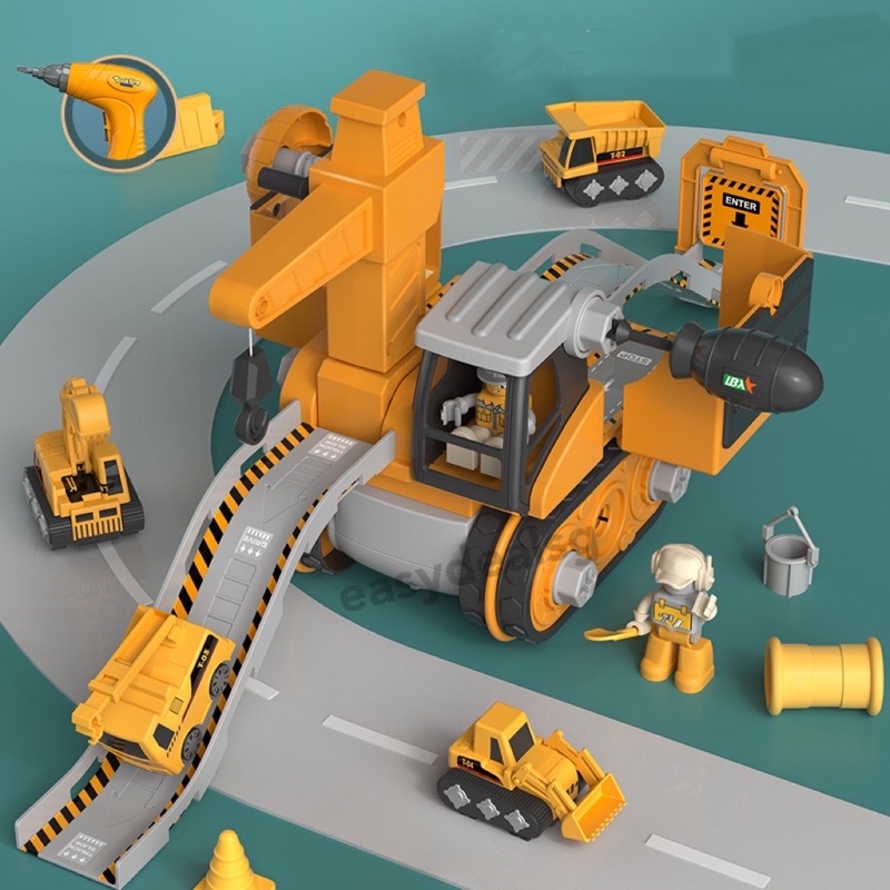 SG Seller 4 in 1 Deformation Construction Vehicle Toy Digger Excavator ...