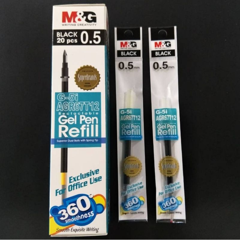 M&g R3 R5 Gel Pen (12pcs Box) Refill 0.5 0.7 (20pcs Box) 