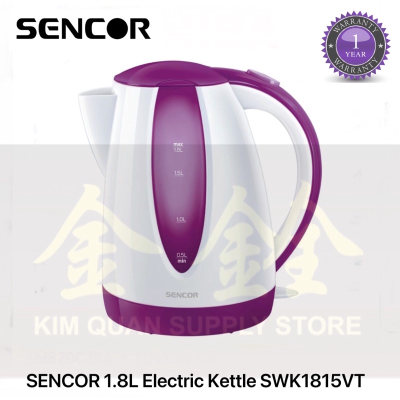 Sencor SWK1571BL Electric Kettle with Display and Power Cord Base, Blue  (Metallic) 