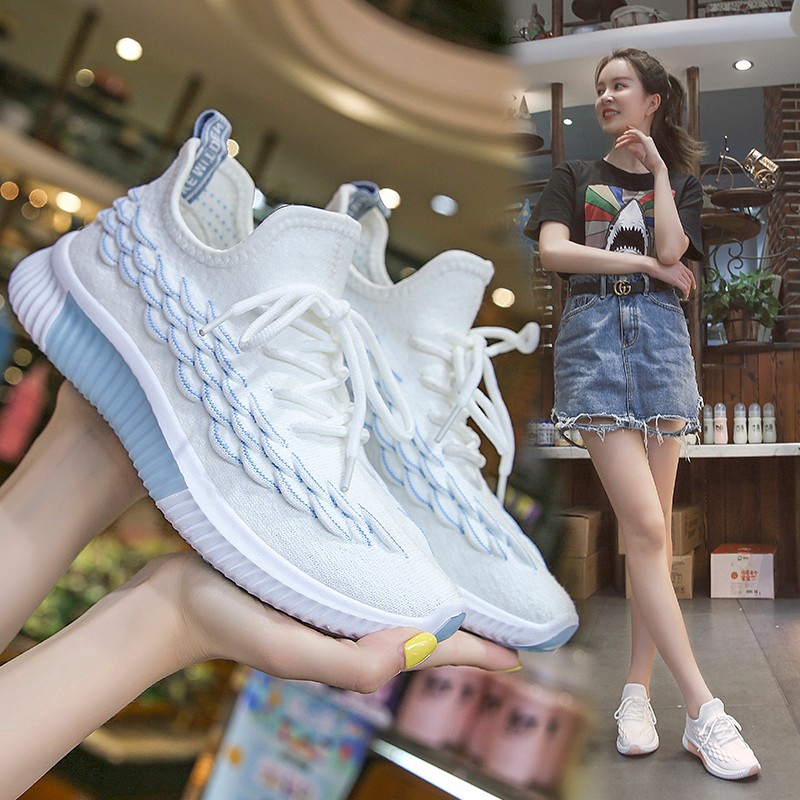 White shoes store with rubber sole