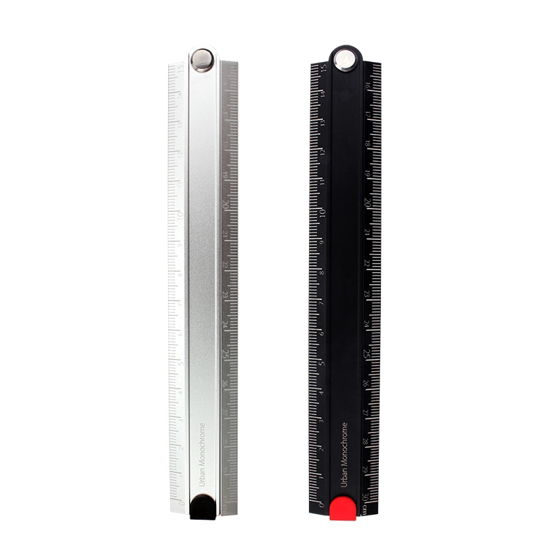 Kokuyo Metal Ruler 15/30cm Alumite Folding Ruler Urban Monochrome for ...