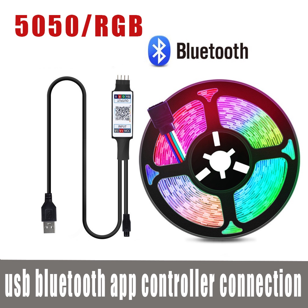 Bluetooth 5V USB LED Strip Lights 5050 2835 RGB 5M Led Light Strip LED