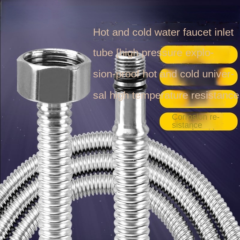 Faucet Hose Hot and Cold Water Inlet Pipe 304 Stainless Steel Pointed ...