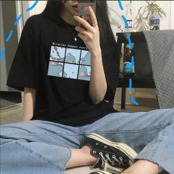 Oversized Loose Short Sleeve T-shirt Women Tops Loose Casual Tee Girls Clothing