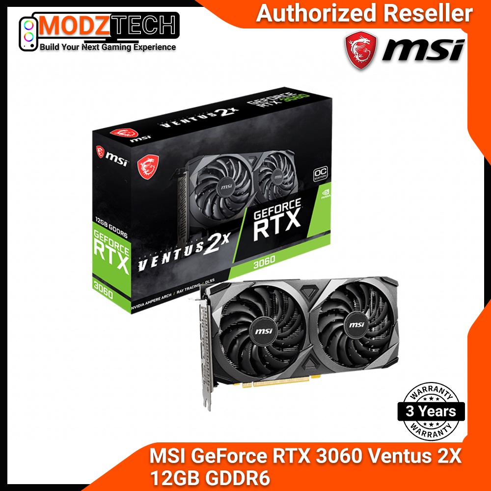 MSI GeForce RTX 3060 Ventus 2X 12GB GDDR6 OC Edition | Shopee