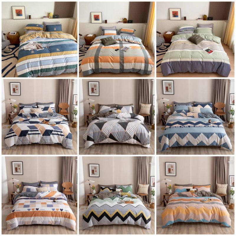Cotton living Bedding Set Of Plaid Patterns 2021 (100% cotton Fabric ...