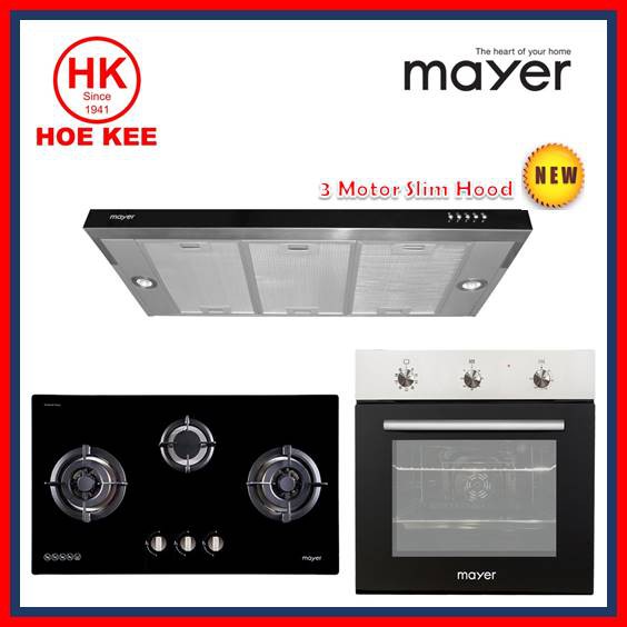 (HOB + HOOD + OVEN) Mayer MMGH / MMSS888 3 Burner Hob + Mayer