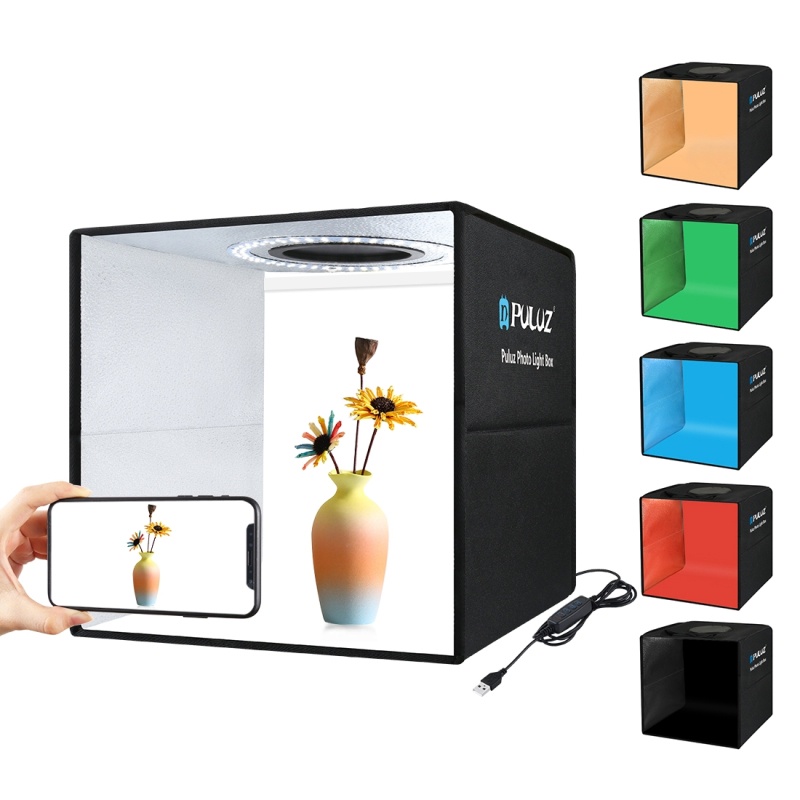 Light Box Photography Puluz 30 Cm With 6 Colours Backdrop | Shopee ...