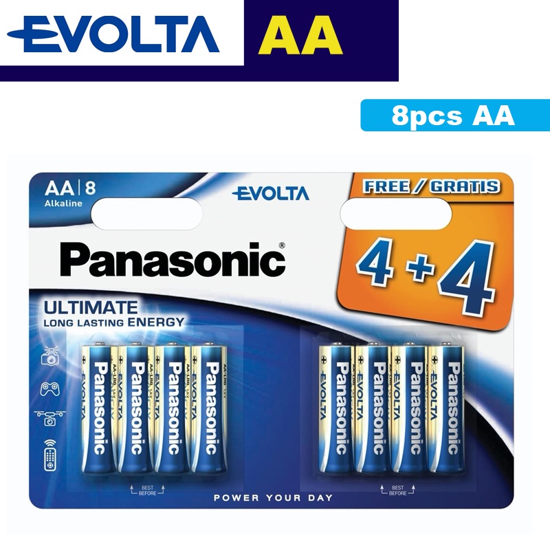 Panasonic Evolta AA 8pcs Alkaline Battery Bundle Pack | Shopee Singapore