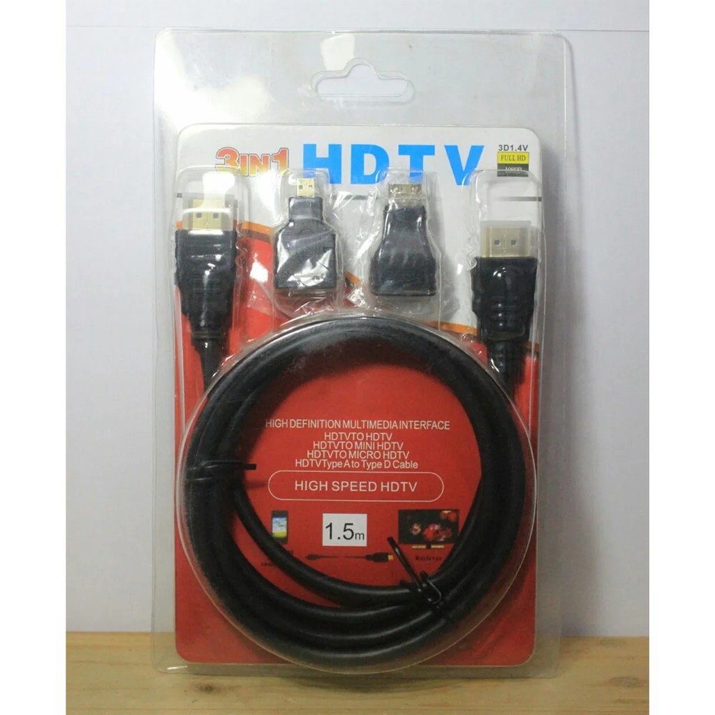 [SOLD] 3 In 1 HDMI HDTV Plus Mini Micro Converter Cable | Shopee Singapore