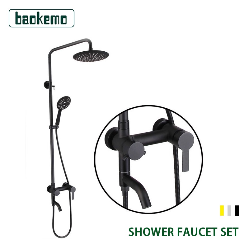 304 Stainless Steel Black Paint Shower Head Set Hot and Cold Shower set