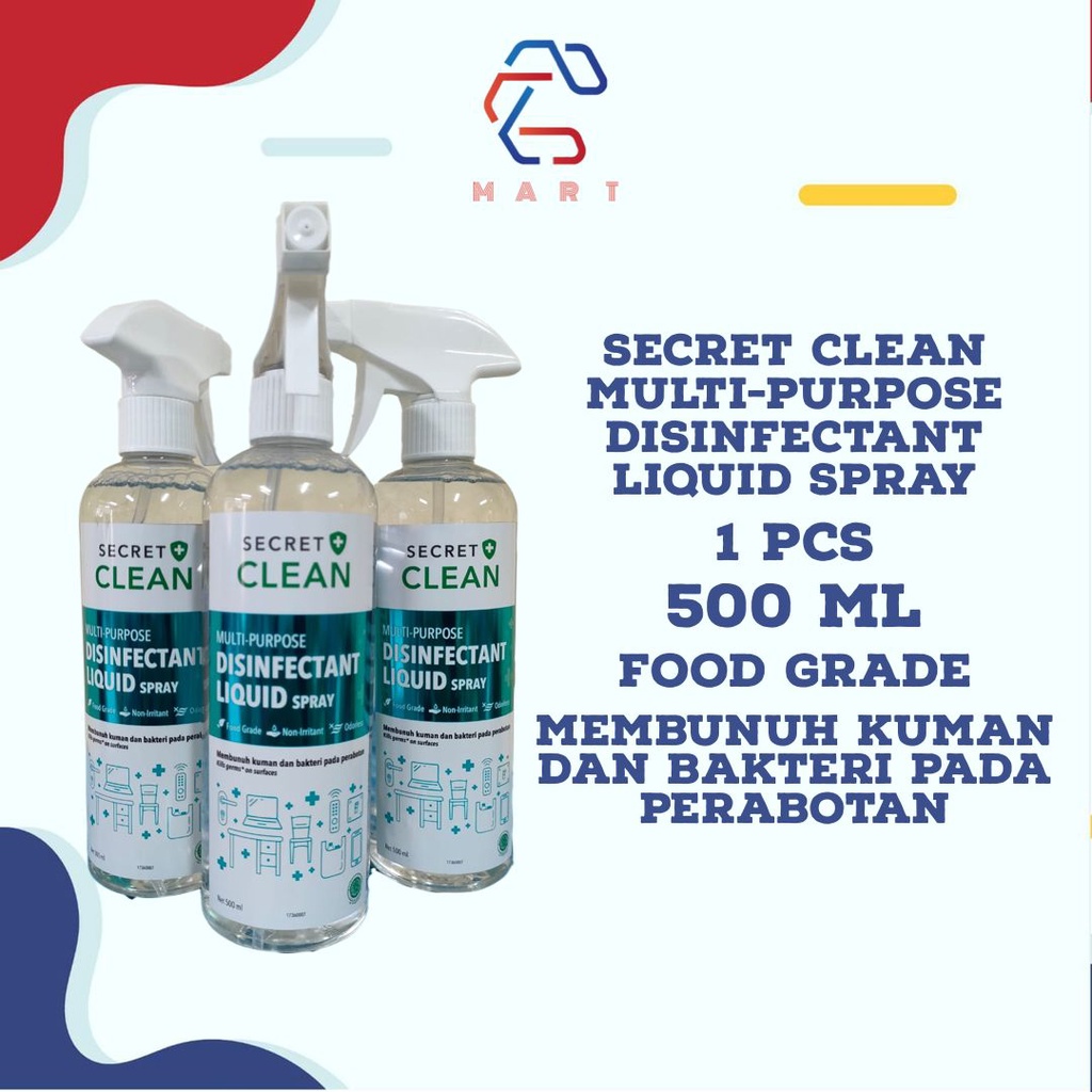Secret Clean Multi-Purpose Disinfectant Liquid Spray 500 ML | Shopee ...