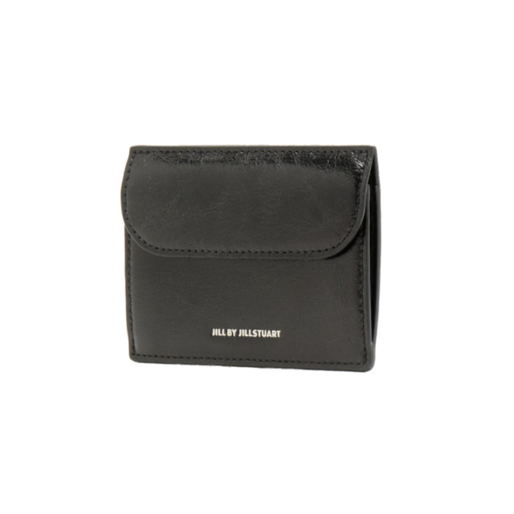 JILL BY JILLSTUART] Egg Logo Pocket Crack Leather Card Case