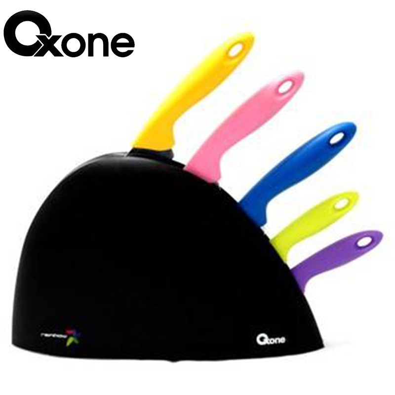 Oxone OX606 Pisau Set Dapur Tajam Colorfull Dapat Tempat 5pcs - Gambar 3