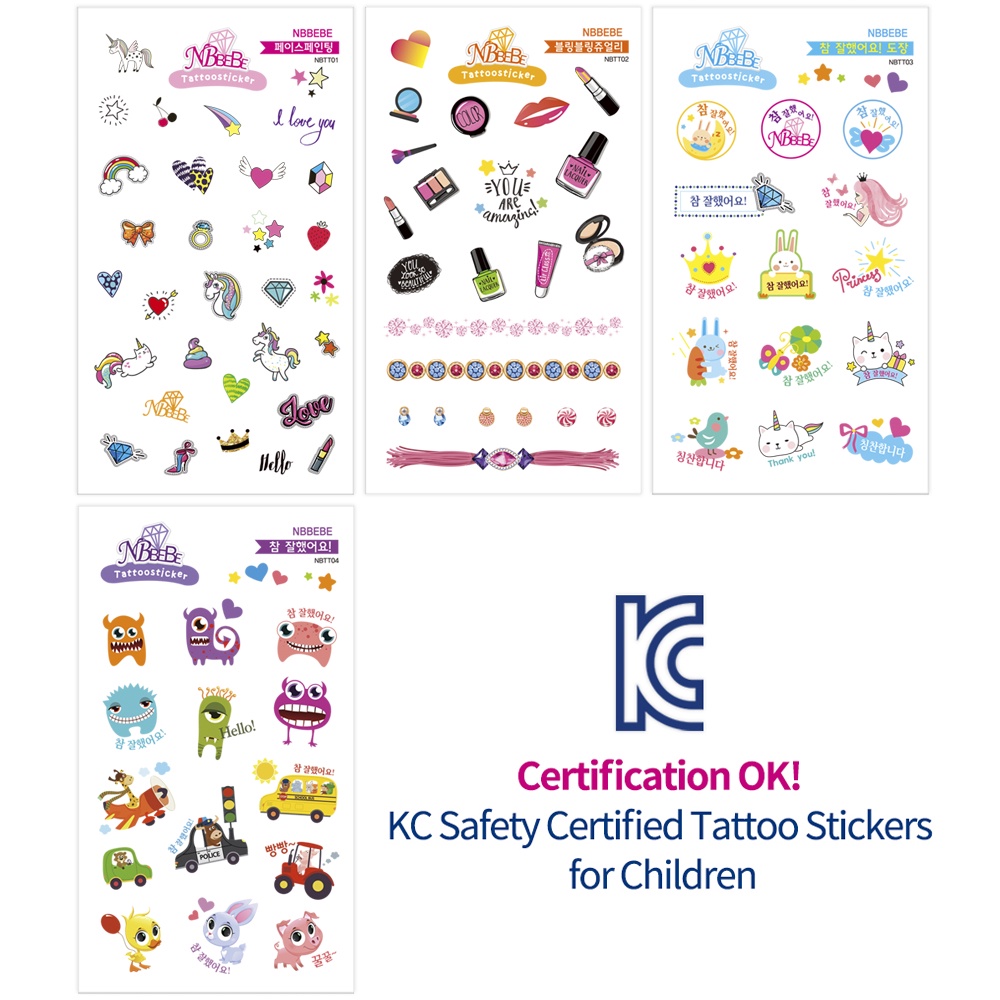NBBEBE Safe Tattoo Stickers for Kids, Special Reward Stickers for Face ...