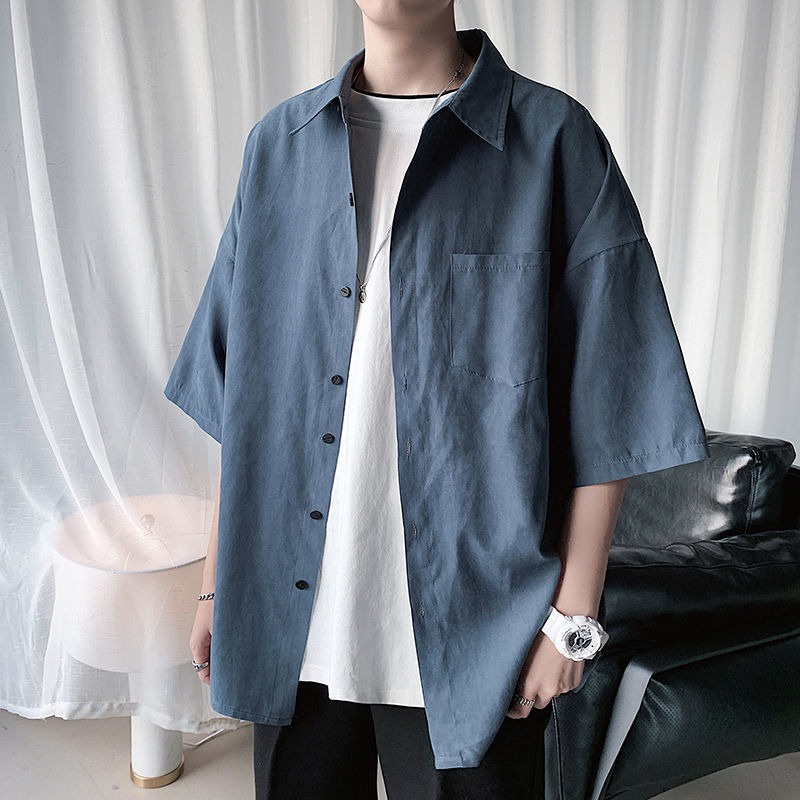 Men Summer Fashion Casual Korean Loose Shirt