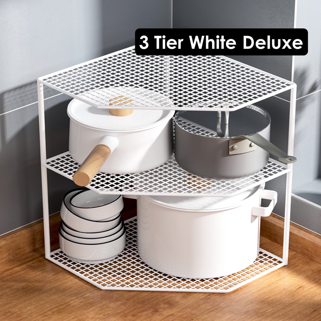 Kitchen Corner Shelf Rack, Free Standing Pot Rack for Organizer ...