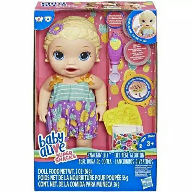 Baby alive snackin lily 100 original hasbro baby alive Birthday Gift Doll Can Eat poop pee