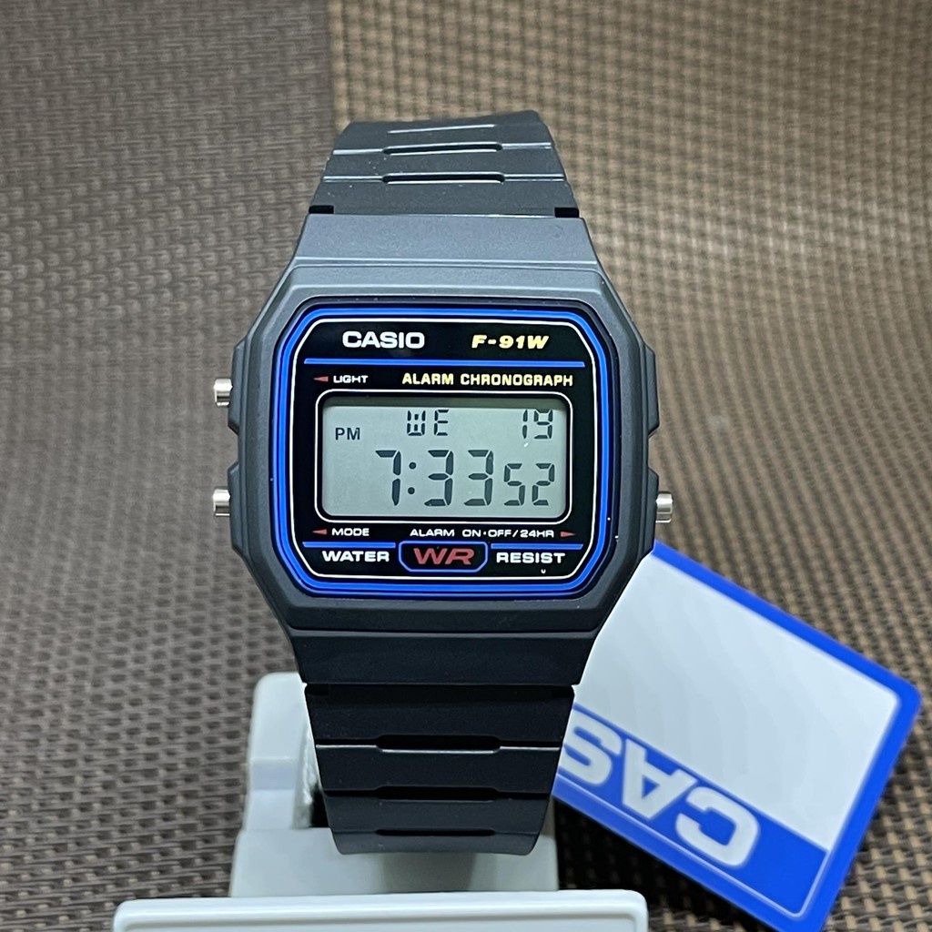 Casio F91W1D Classic Retro Digital WR Stopwatch Black Watch F91W1
