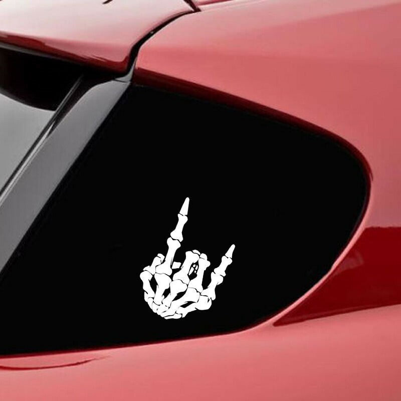 Skull Finger Rock Skull Bone Car Sticker - Car Sticker | Shopee Singapore