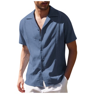 Linen Shirts for Men, Men's Cotton Linen Casual Button Down Shirt