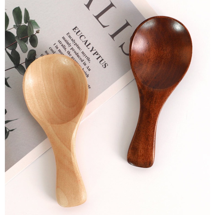 Japanese Small Wooden Spoons Mini Condiment Scoop Flatware Coffee Tea