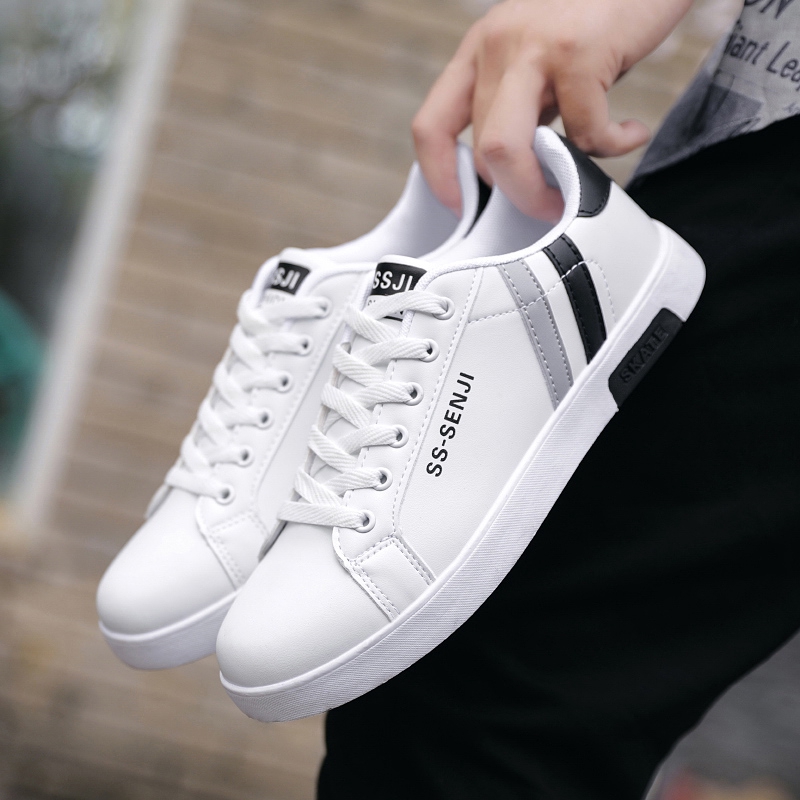 Student White Sneakers Fashion Korean Men Shoes Comfortable Low Top ...