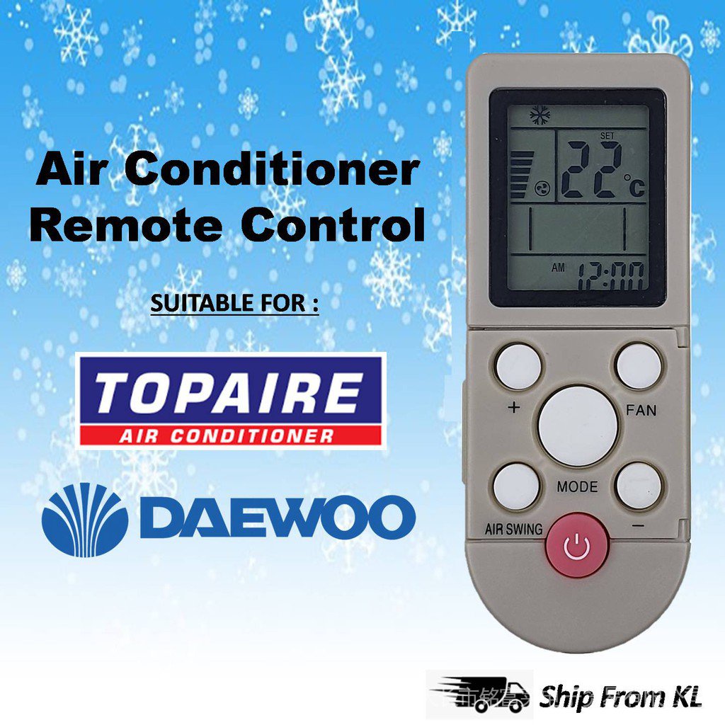 Topaire/Daewoo air cond aircond air conditioner remote control ...