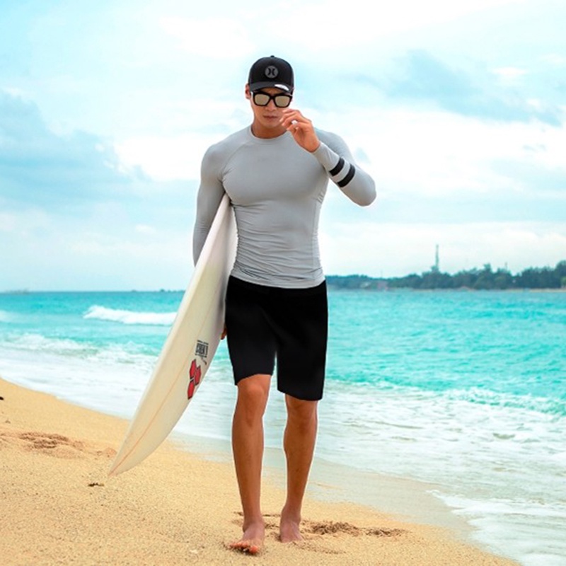 SAILBEE Mens UV Protect Surfing Rash Guard Long Sleeve Swimsuit Rashguard Surf Shirt N01 Shopee Singapore