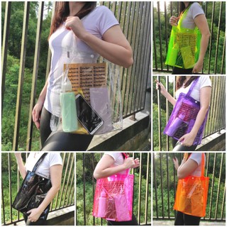 Mesh Gauze Shoulder Bag Transparent Large Capacity Shopping Bag Simple  Letter Storage Bags Nylon Clear Handbag Stadium Approved