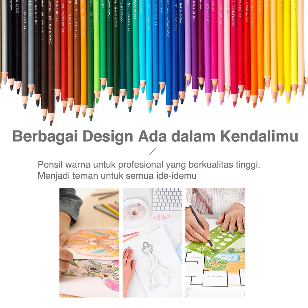 Deli High-grade Oil Pencil Color Pensil Warna Minyak 48/72 Warna 6567 6568 - Gambar 4