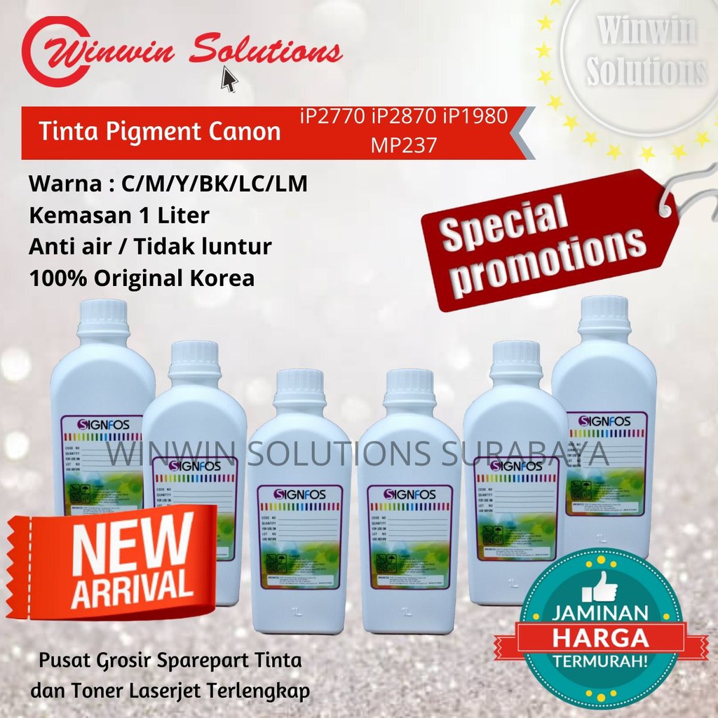Canon Pixma iP2770 iP2870 iP1980 MP237 Pigment Ink 1 Liter | Shopee ...