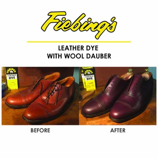 Red leather shoe on sale dye