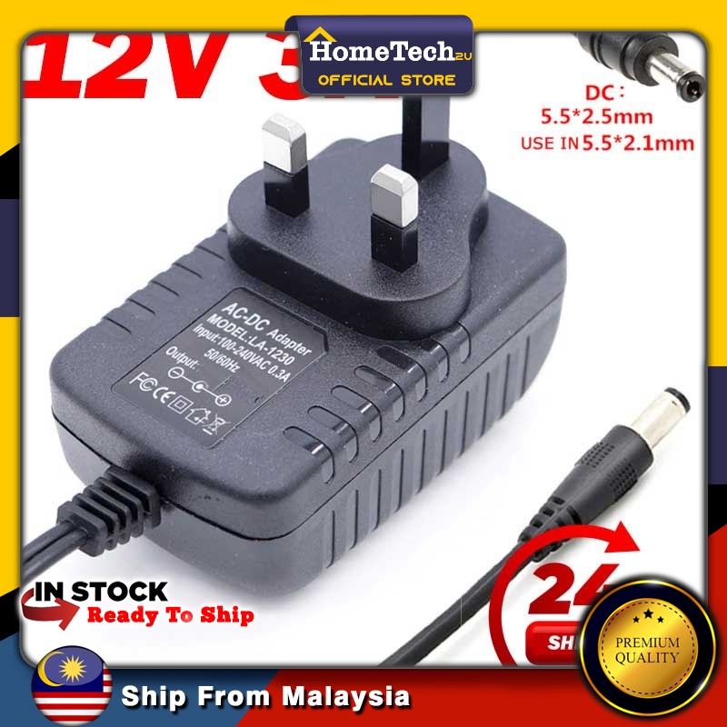 3 Pin AC to DC (5.5*2.5mm) 12V 3A Switching Power Supply Adapter DC ...