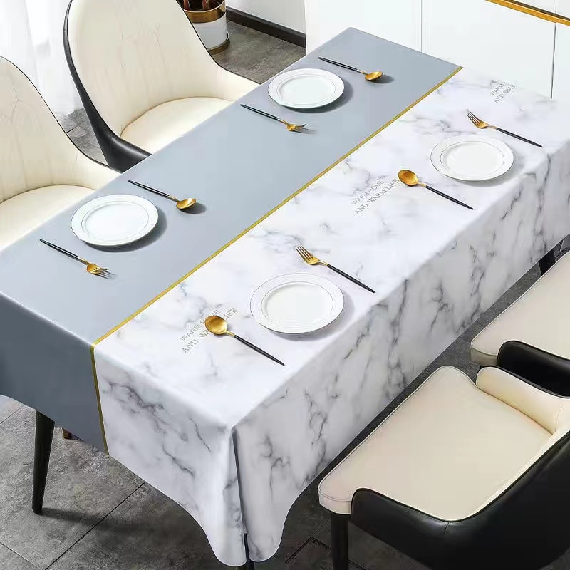 Table Cloth Waterproof and Oil-Proof Table Mat Light Luxury Craft Pvc ...