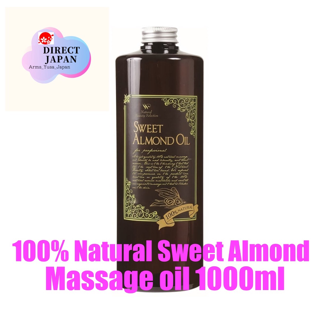 Direct from Japan Natural Beauty Selection 100 Natural Sweet Almond Massage Oil 1000ml Pump