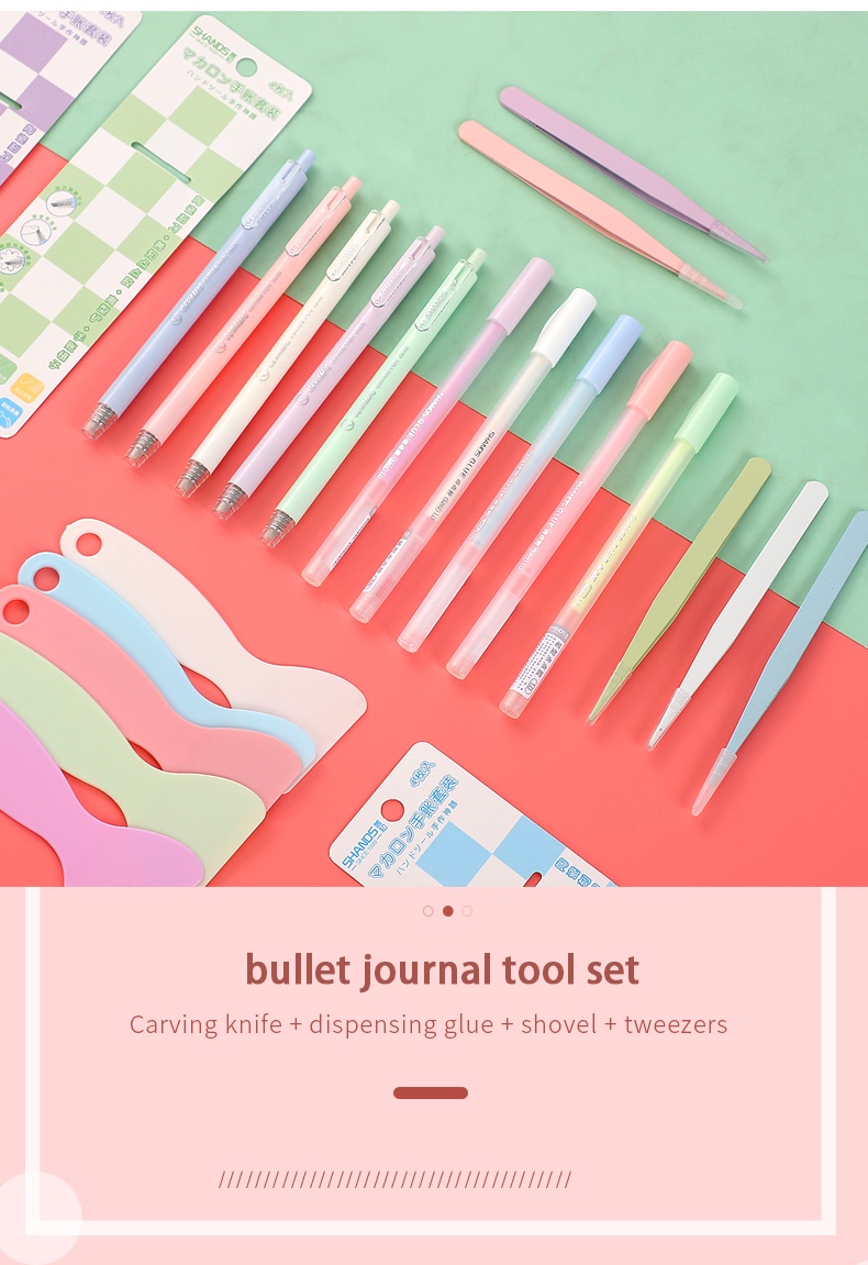 JIANWU 4 Pcs Cute Journal Tools Stationery Set Creative Dot Glue Pen ...