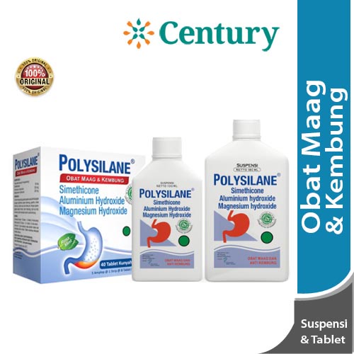 Polysilane Tablet 1 Strip/ Suspensi 100ml dan 180ml - Obat Maag dan Kembung - Gambar 2