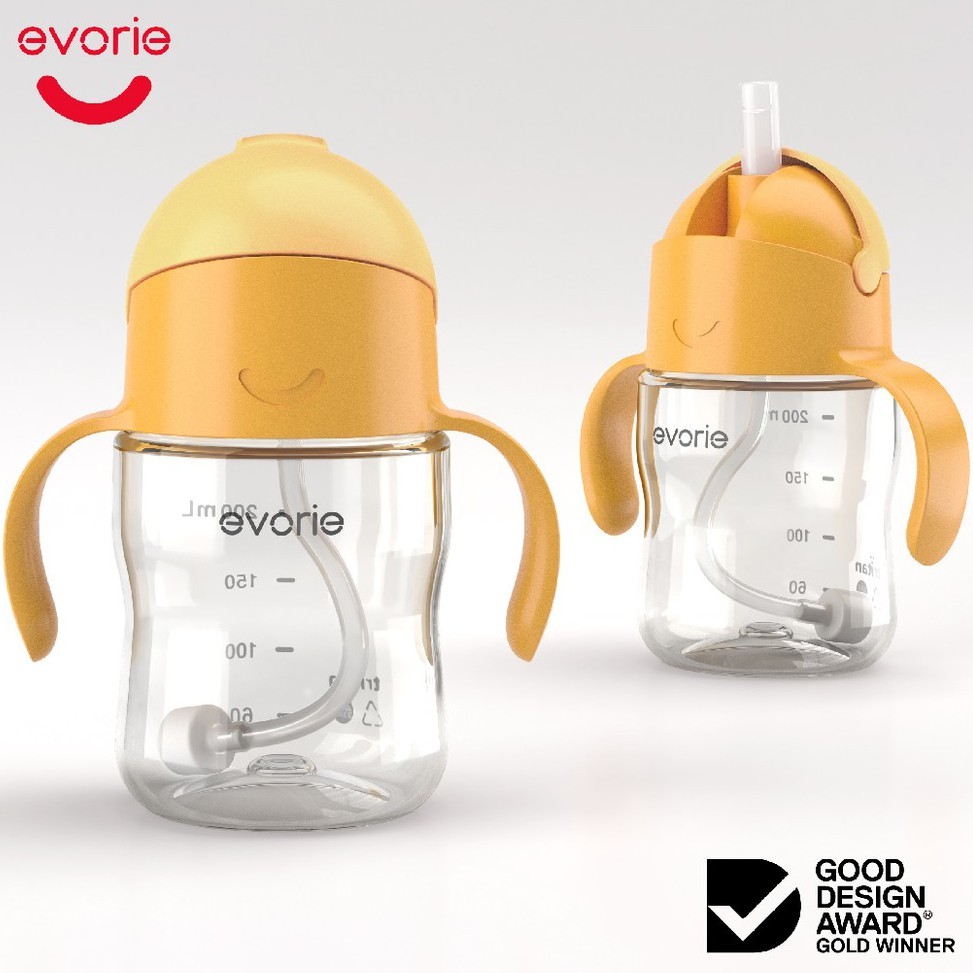 Evorie Tritan 360 Silicone Straw Sippy Cup, 200mL, Toddler Water Bottle