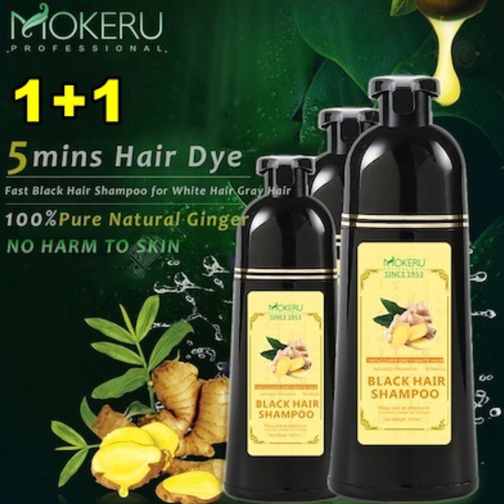 [BUY 1 GET 1 FREE] MOKERU Black Hair Shampoo | Shopee Singapore