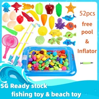 39 Piece Magnetic Fishing Toy Set for Toddlers, Bath and Pool Play,  Educational Ocean Sea Animals Learning, Party Favors